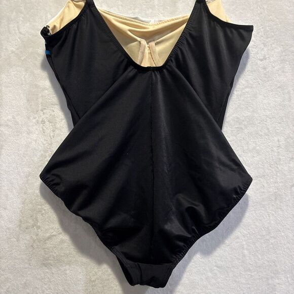 Miraclesuit Women's One Piece Slimming Underwire Swimsuit Size 14 Black Blue - Picture 10 of 14